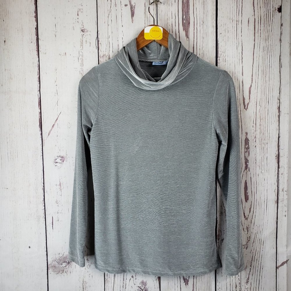 Madison & Co. Womens Turtleneck Top Size Small Long Sleeve Gray